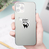 Spooky Meow – Halloween Cat Quote Vinyl Sticker (Telefoon)