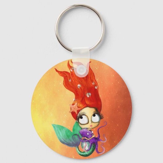 Spooky Mermaid met Octopus Sleutelhanger (Voorkant)