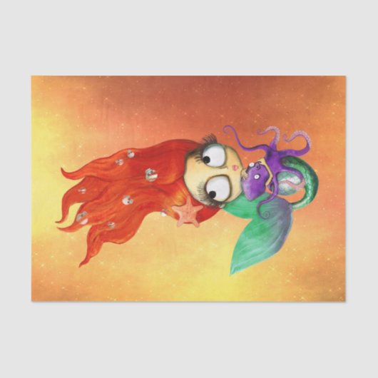 Spooky Mermaid met Octopus Tissuepapier (Voorkant)