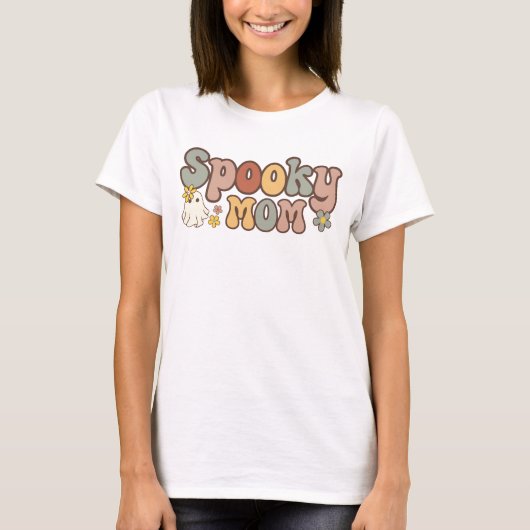 Spooky Moeder Retro Halloween Mama En Ik Matching T-shirt (Voorkant)