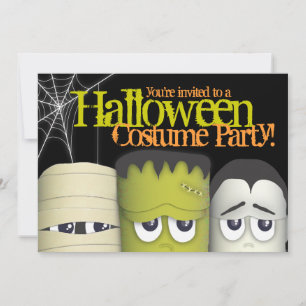 Spooky Monster en Friends Halloween Costume Party Kaart
