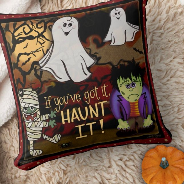 Spooky Monster Fun Mummy Leuke Geesten Halloween Kussen (Creator heeft geüpload)