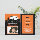 Spooky Moon Halloween Party Invite (foto) Kaart (Staand voorkant)