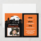 Spooky Moon Halloween Party Invite (foto) Kaart (Voorkant / Achterkant)