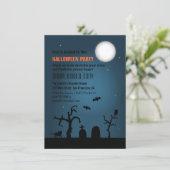 Spooky Moon Silhouette Halloween Party Kaart (Staand voorkant)