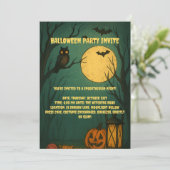 Spooky Moonlight Halloween Party Invitation Kaart (Staand voorkant)