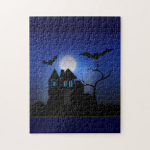 Spooky Moonlit Haunted House Puzzel