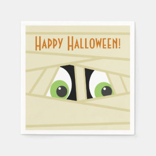Spooky Mummy Head Halloween Paper Napkins Servetten