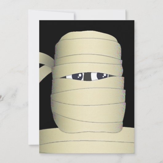 Spooky Mummy Head Halloween Party Invitation Kaart (Voorkant)