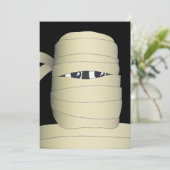 Spooky Mummy Head Halloween Party Invitation Kaart (Staand voorkant)