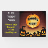 Spooky nacht Halloween gemeenschap familie Spandoek (Horizontaal)