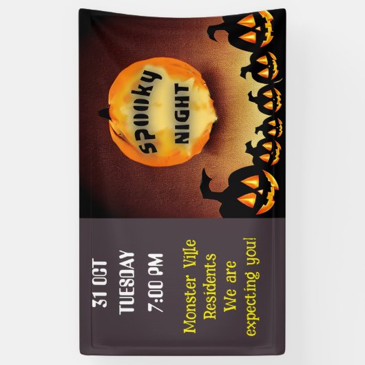 Spooky nacht Halloween gemeenschap familie Spandoek (Verticaal)