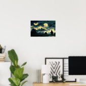 Spooky nacht landschap poster (Thuiskantoor)