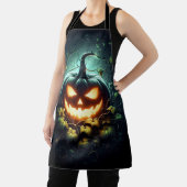 Spooky natuur gloeiende Halloween pompoen Schort (Insitu)