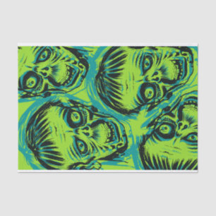 Spooky Neon Groen Zombie Halloween Tissuepapier
