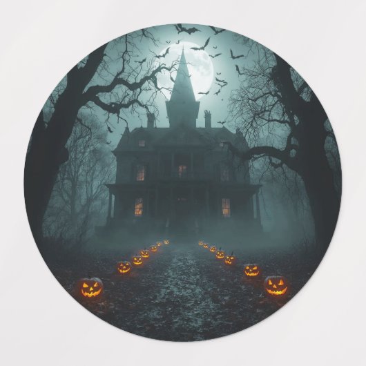 Spooky Night beroemd gemaakt door Jack-o'-Lanterns Labels (Design 1)