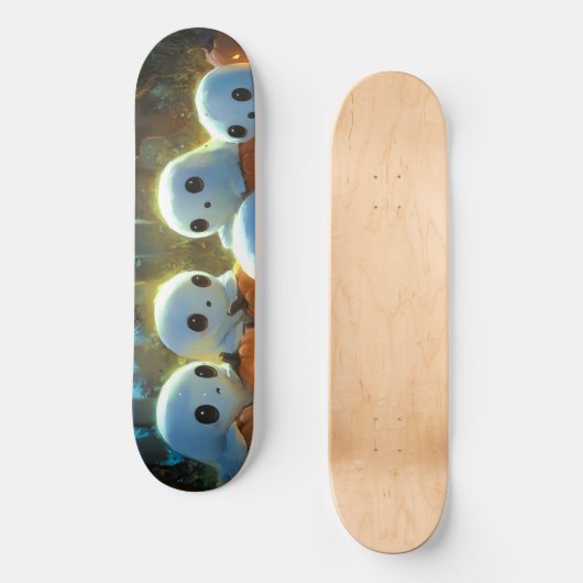 Spooky Night Cemetery Cute Halloween Ghost Skateboard (Voorkant)