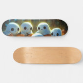 Spooky Night Cemetery Cute Halloween Ghost Skateboard (Horizontaal)