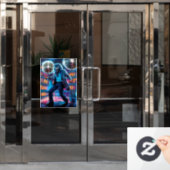 Spooky Night Fever, Wolfman beweegt Raamsticker (Kantoordeur)