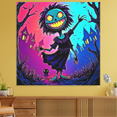 Spooky Night Halloween Creature Design Canvas Afdruk (Insitu (Woonkamer))