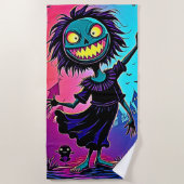 Spooky Night Halloween Creature Design Strandlaken (Voorkant)
