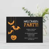 Spooky Night Halloween Party Invitation Kaart (Staand voorkant)