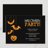 Spooky Night Halloween Party Invitation Kaart (Voorkant / Achterkant)