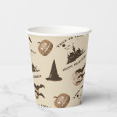 -Spooky Night Halloween-patroon Papieren Bekers (Achterkant)