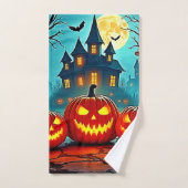 Spooky Night Haunted House Thrills Bad Handdoek (Handdoek)