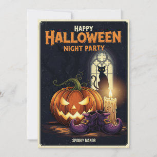 Spooky Night Party Invitation Kaart
