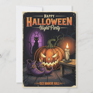 Spooky Night Party Invitation Kaart