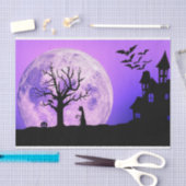  Spooky Night Sky Black Cat Halloween  Tissuepapier (Craft)