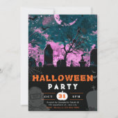 Spooky Night Sky Crescent Moon Halloween Kaart (Voorkant)