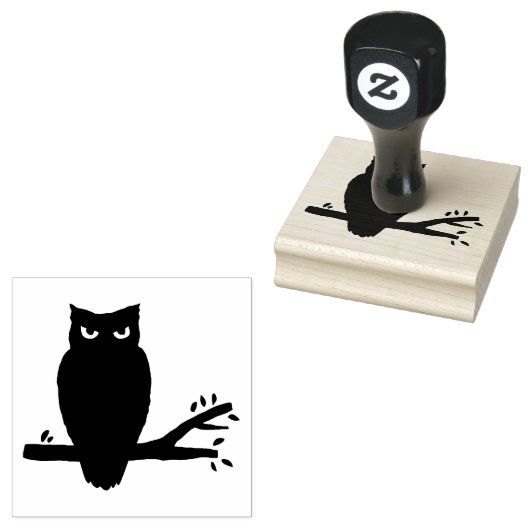 Spooky Night Uil Silhouet Rubberstempel (Gestempeld)