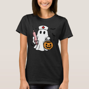 Spooky Nurse Ghost Halloween Healthcare Worker T-shirt