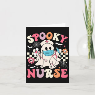 Spooky Nurse Ghost Halloween Schattigee Groovy Nur Kaart