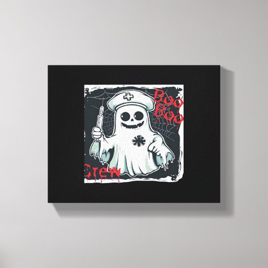 Spooky Nurse Ghost Haunted Hospital Crew Ghostly N Canvas Afdruk (Voorkant)