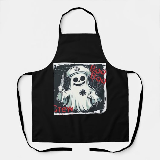 Spooky Nurse Ghost Haunted Hospital Crew Ghostly N Schort (Voorkant)