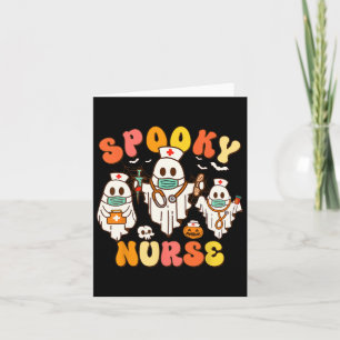 Spooky Nurse Groovy Halloween Ghost Kaart
