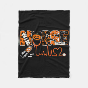 Spooky Nurse Pumpkin Halloween kostuum Rn CNA Mann Fleece Deken