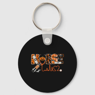 Spooky Nurse Pumpkin Halloween kostuum Rn CNA Mann Sleutelhanger