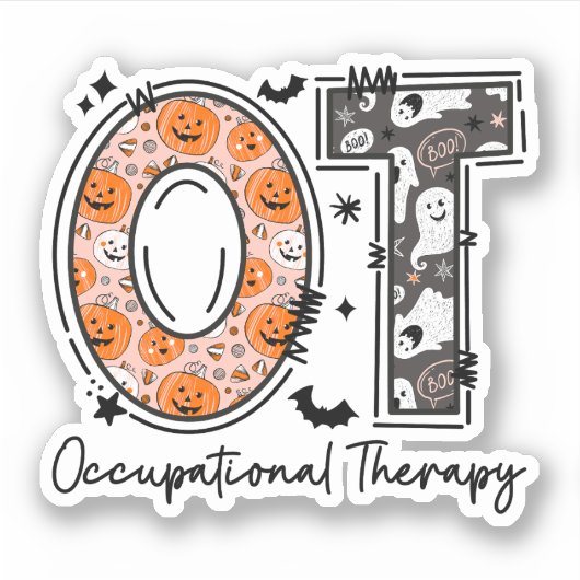 Spooky Occupational Therapy Halloween Sticker (Voorkant)