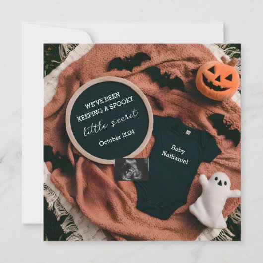 Spooky oktober digitale zwangerschap aankondiging (Voorkant)