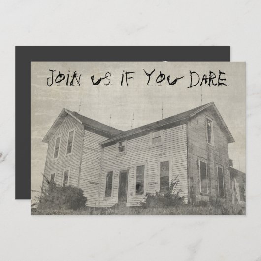 Spooky Old Distress Haunted Halloween House Kaart (Voorkant / Achterkant)