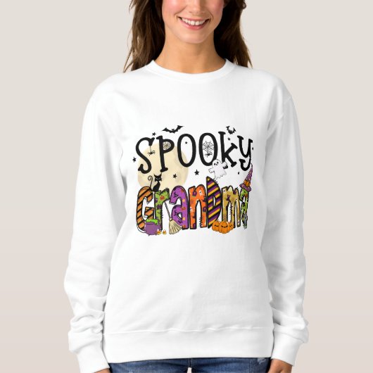 Spooky oma Halloween sweatshirt (Voorkant)