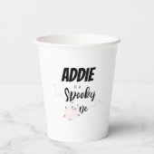 Spooky One | 1e verjaardag Cups | Pink Ghost Papieren Bekers (Achterkant)