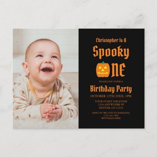 Spooky One 1st Birthday Briefkaart (Voorkant)