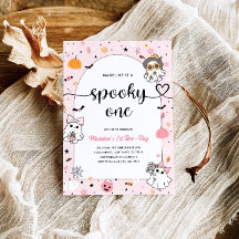 Spooky One 1st Birthday Halloween Invitations,