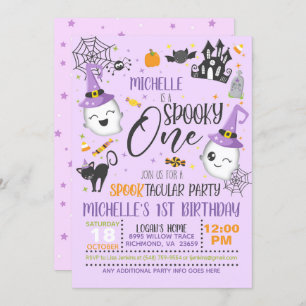 Spooky One Birthday Invitation - Paars Kaart