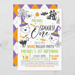 Spooky One Birthday Invitation - White Kaart